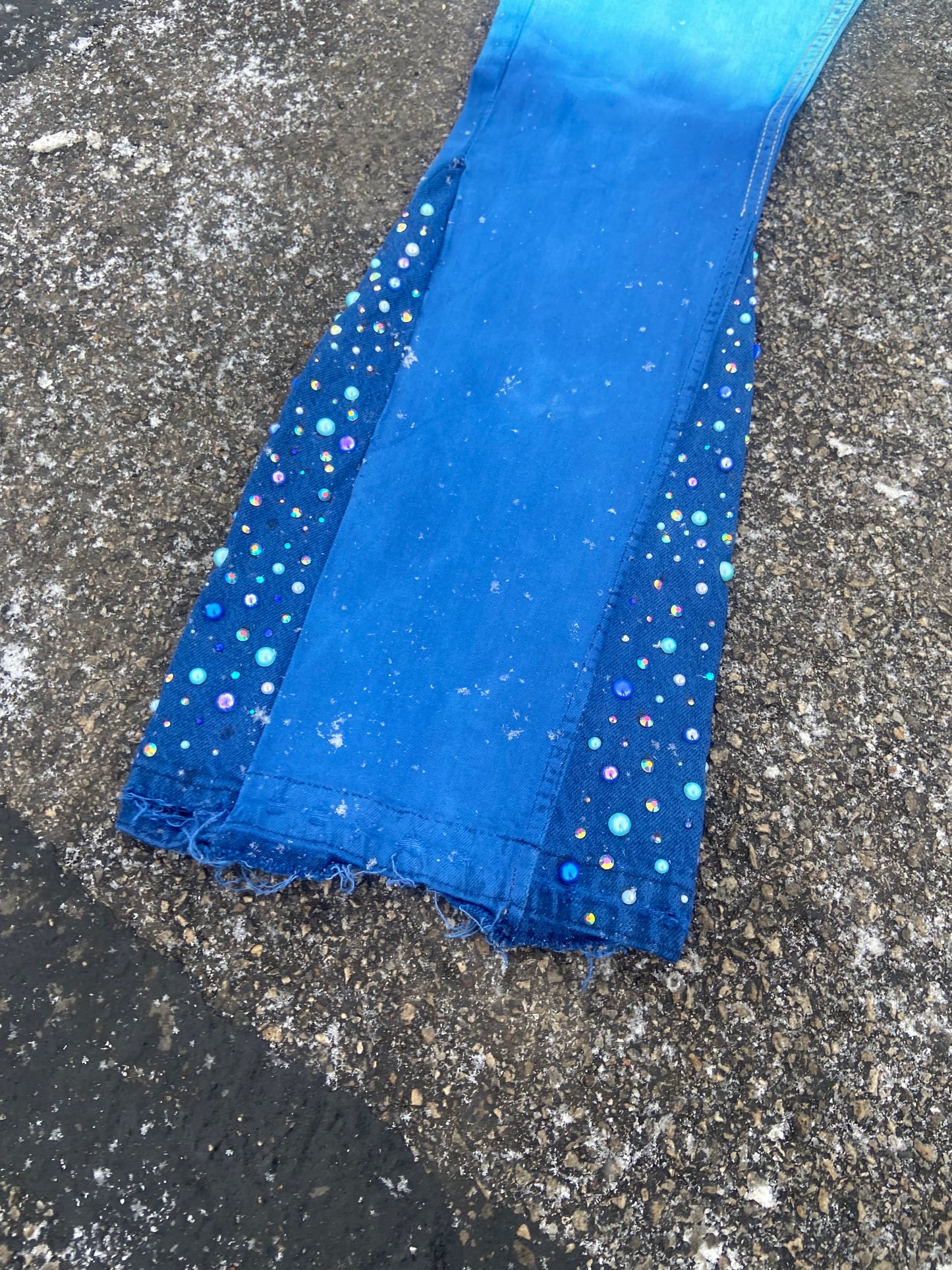 Aqua Blue Flare Pants
