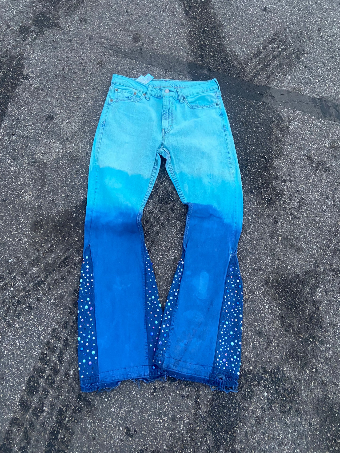 Aqua Blue Flare Pants