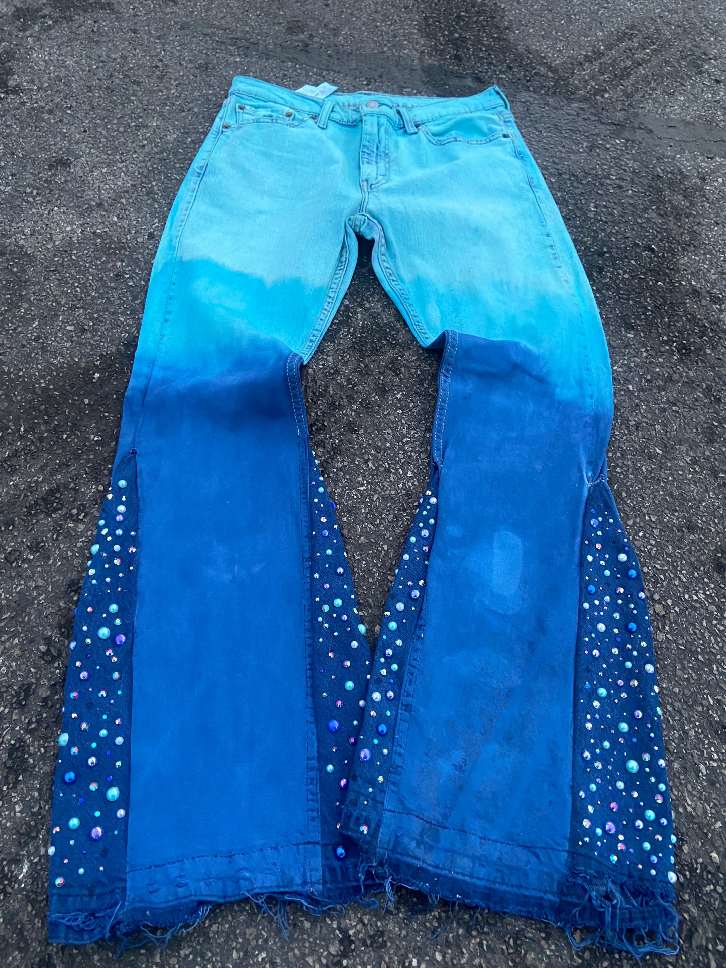 Aqua Blue Flare Pants